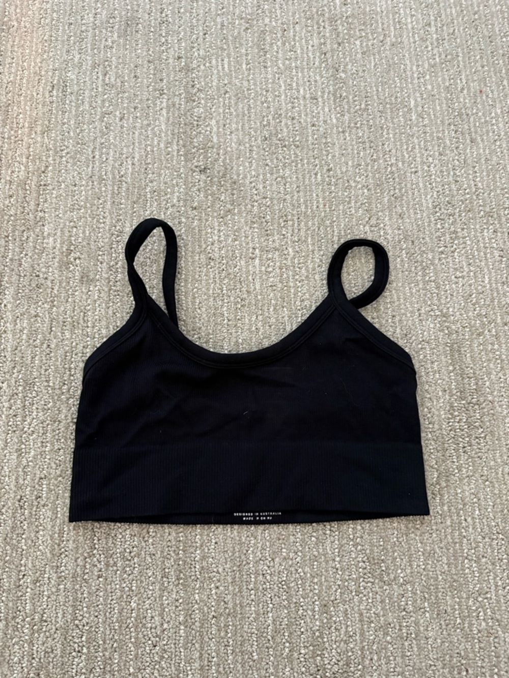 WHITE FOX Black Ribbed Bralette Tank - Women Intimates & Sleepwear